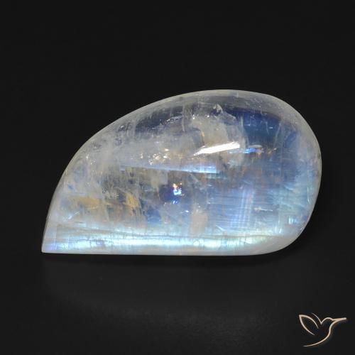 14.35ct Natürlicher Bläulich-weiß Regenbogenmondstein, Fantasie, Transparent