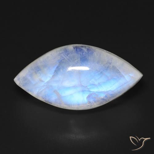 13.68ct Natürlicher Bläulich-weiß Regenbogenmondstein, Marquise, Transparent