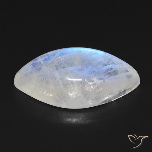 9,17 ctw natürlicher Bläulich-weiß Regenbogenmondstein, Marquise, Transparent