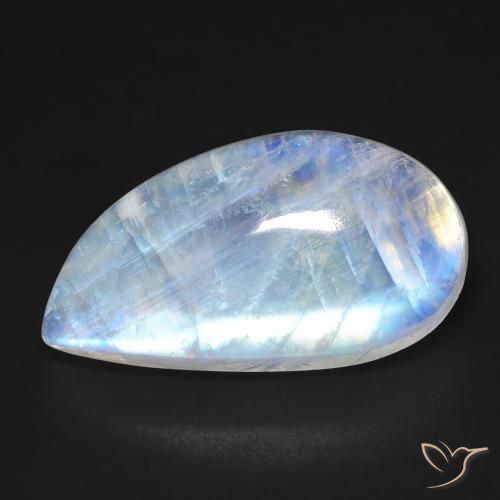 18.58ct Natürlicher Bläulich-weiß Regenbogenmondstein, Fantasie, Transparent