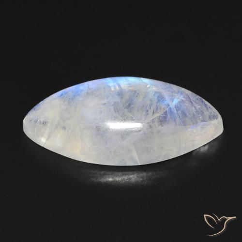 9,17 ctw natürlicher Bläulich-weiß Regenbogenmondstein, Marquise, Transparent