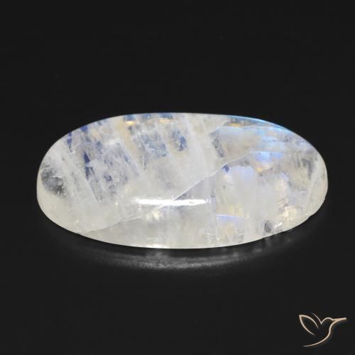 9,17 ctw natürlicher Bläulich-weiß Regenbogenmondstein, Oval, Transparent