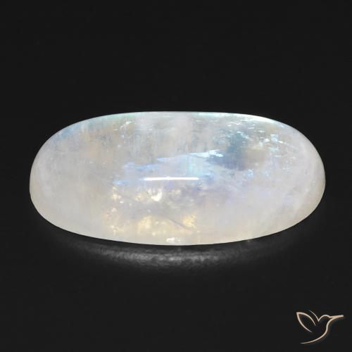 9,17 ctw natürlicher Bläulich-weiß Regenbogenmondstein, Oval, Transparent