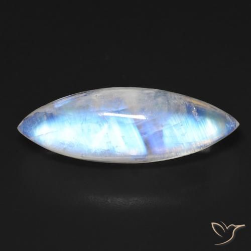 12.50ct Natürlicher Bläulich-weiß Regenbogenmondstein, Marquise, Transparent