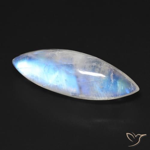 9,17 ctw natürlicher Bläulich-weiß Regenbogenmondstein, Marquise, Transparent