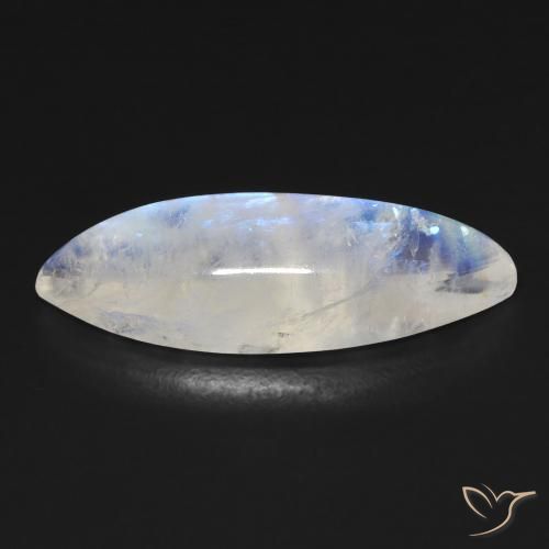 9,17 ctw natürlicher Bläulich-weiß Regenbogenmondstein, Marquise, Transparent
