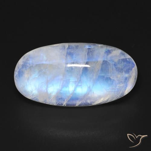 14.37ct Natürlicher Bläulich-weiß Regenbogenmondstein, Oval, Transparent