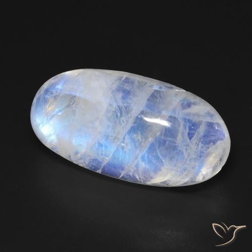 9,17 ctw natürlicher Bläulich-weiß Regenbogenmondstein, Oval, Transparent