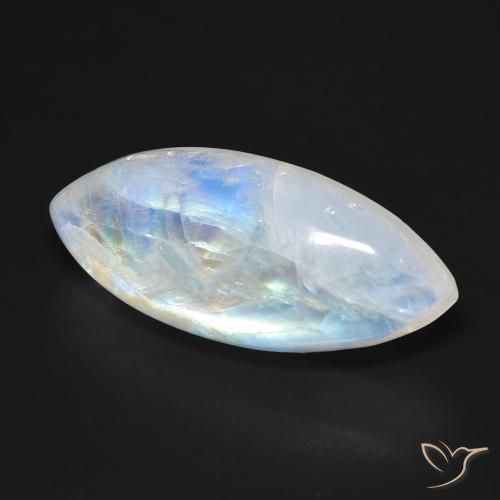 9,17 ctw natürlicher Bläulich-weiß Regenbogenmondstein, Marquise, Transparent