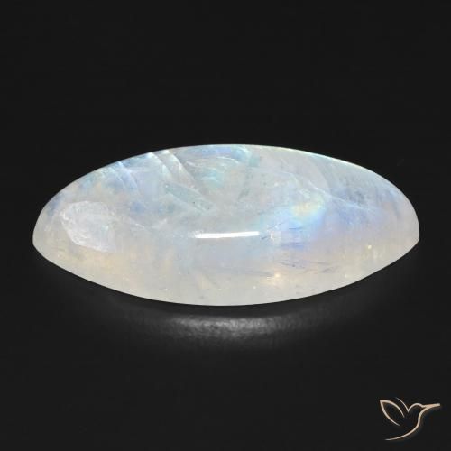 9,17 ctw natürlicher Bläulich-weiß Regenbogenmondstein, Marquise, Transparent