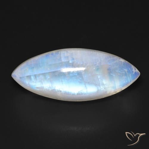 18.46ct Natürlicher Bläulich-weiß Regenbogenmondstein, Marquise, Transparent