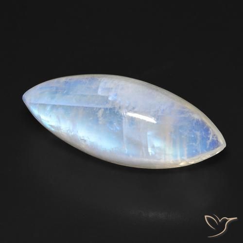 9,17 ctw natürlicher Bläulich-weiß Regenbogenmondstein, Marquise, Transparent
