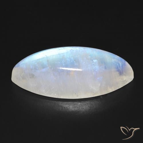 9,17 ctw natürlicher Bläulich-weiß Regenbogenmondstein, Marquise, Transparent