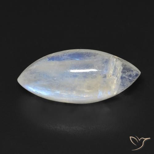 6.63ct Natürlicher Bläulich-weiß Regenbogenmondstein, Marquise, Transparent