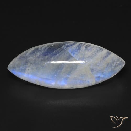 15.56ct Natürlicher Bläulich-weiß Regenbogenmondstein, Marquise, Transparent