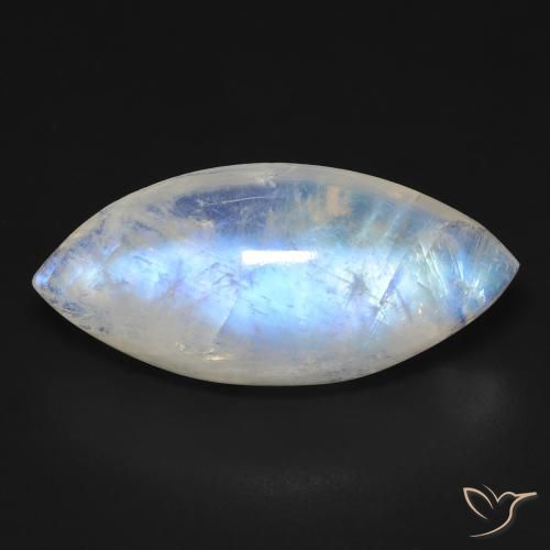 17.99ct Natürlicher Bläulich-weiß Regenbogenmondstein, Marquise, Transparent