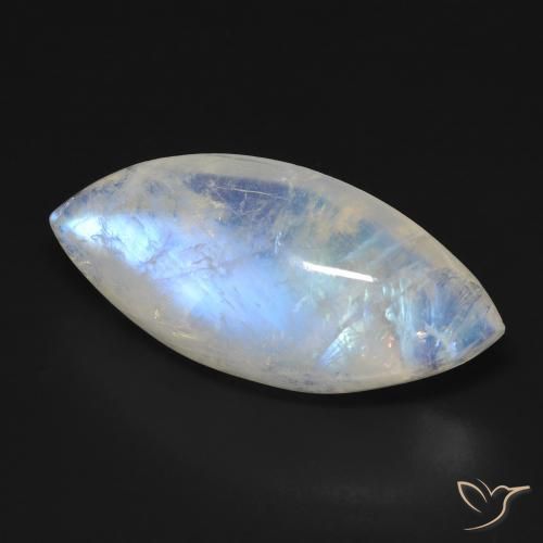 9,17 ctw natürlicher Bläulich-weiß Regenbogenmondstein, Marquise, Transparent