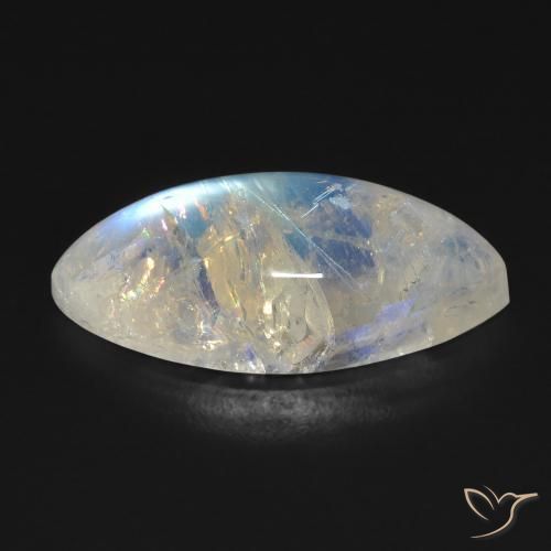 9,17 ctw natürlicher Bläulich-weiß Regenbogenmondstein, Marquise, Transparent
