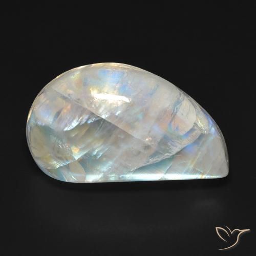 16.69ct Natürlicher Bläulich-weiß Regenbogenmondstein, Fantasie, Transparent