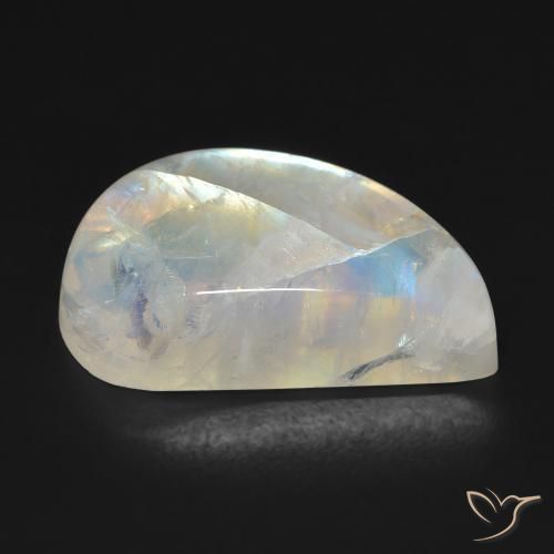 9,17 ctw natürlicher Bläulich-weiß Regenbogenmondstein, Fantasie, Transparent