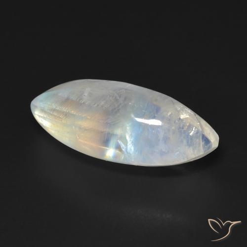 9,17 ctw natürlicher Bläulich-weiß Regenbogenmondstein, Marquise, Transparent