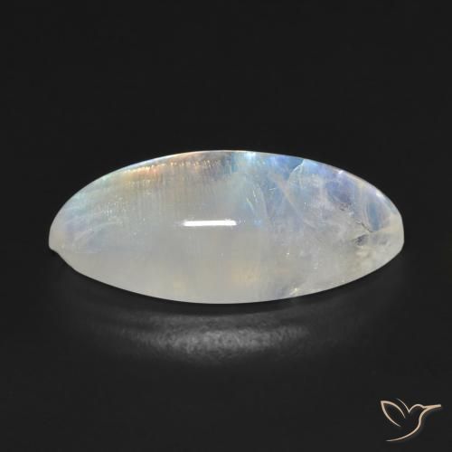 9,17 ctw natürlicher Bläulich-weiß Regenbogenmondstein, Marquise, Transparent