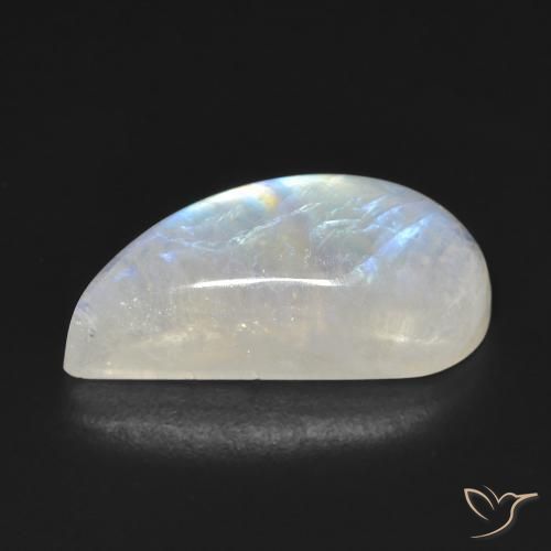 9,17 ctw natürlicher Bläulich-weiß Regenbogenmondstein, Fantasie, Transparent