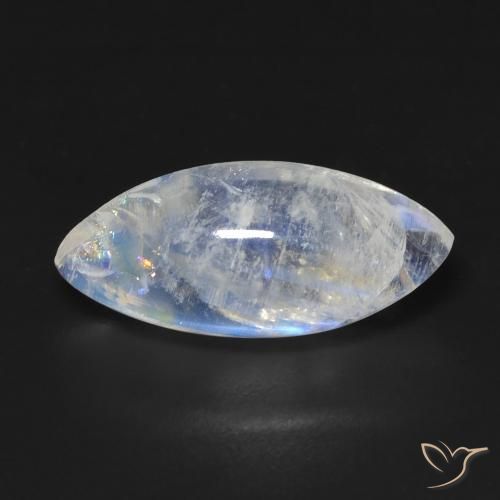 7.19ct Natürlicher Bläulich-weiß Regenbogenmondstein, Marquise, Transparent