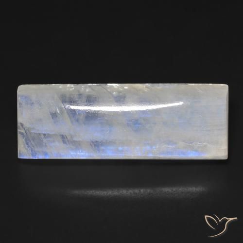 28.52ct Natürlicher Bläulich-weiß Regenbogenmondstein, Baguette, Transparent