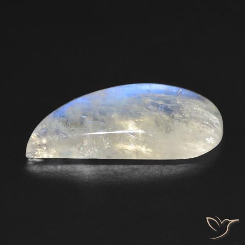 9,17 ctw natürlicher Bläulich-weiß Regenbogenmondstein, Fantasie, Transparent
