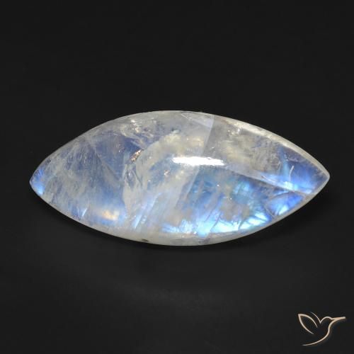 12.95ct Natürlicher Bläulich-weiß Regenbogenmondstein, Marquise, Transparent