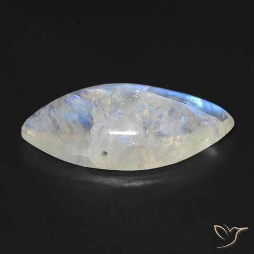 9,17 ctw natürlicher Bläulich-weiß Regenbogenmondstein, Marquise, Transparent