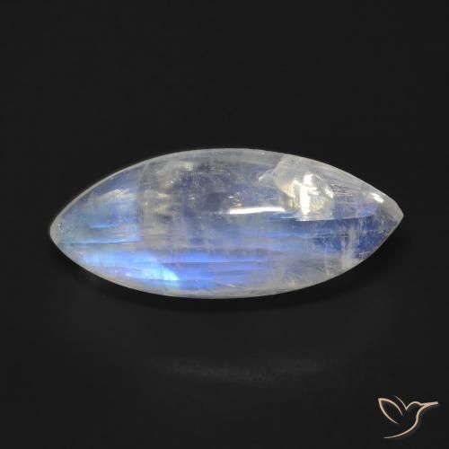 9.27ct Natürlicher Bläulich-weiß Regenbogenmondstein, Marquise, Transparent