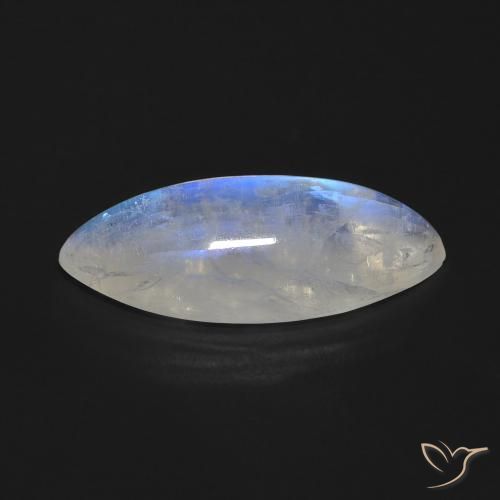 9,17 ctw natürlicher Bläulich-weiß Regenbogenmondstein, Marquise, Transparent