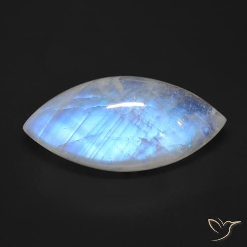 24.44ct Natürlicher Bläulich-weiß Regenbogenmondstein, Marquise, Transparent
