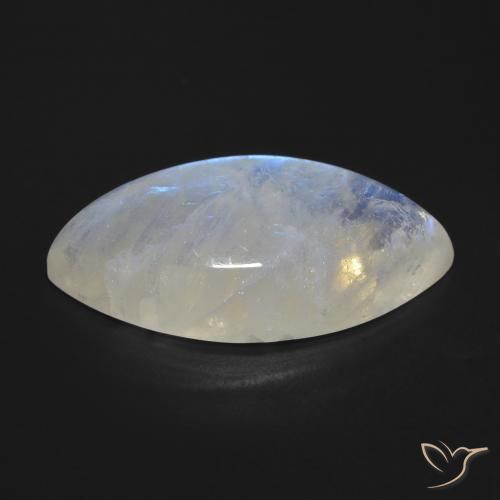 9,17 ctw natürlicher Bläulich-weiß Regenbogenmondstein, Marquise, Transparent