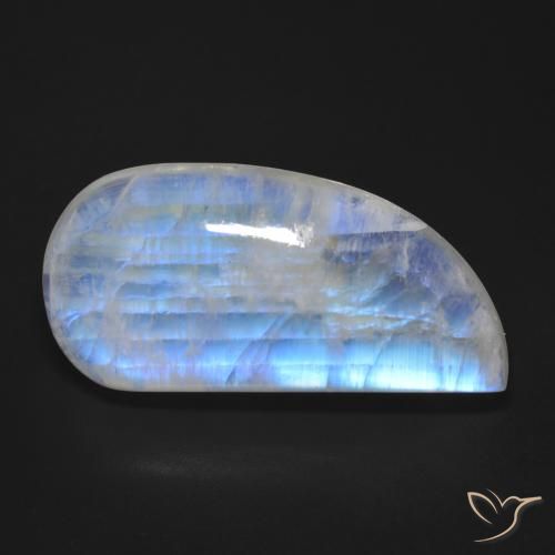 30.49ct Natürlicher Bläulich-weiß Regenbogenmondstein, Fantasie, Transparent
