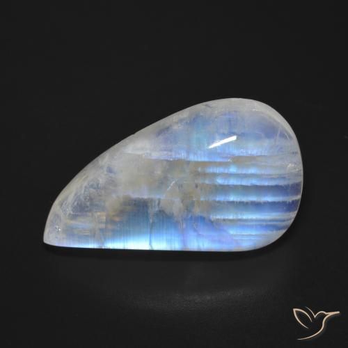 22.52ct Natürlicher Bläulich-weiß Regenbogenmondstein, Fantasie, Transparent