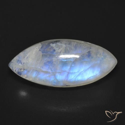 11.83ct Natürlicher Bläulich-weiß Regenbogenmondstein, Marquise, Transparent