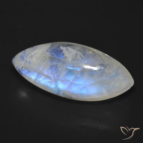 9,17 ctw natürlicher Bläulich-weiß Regenbogenmondstein, Marquise, Transparent