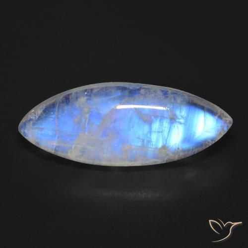 17.01ct Natürlicher Bläulich-weiß Regenbogenmondstein, Marquise, Transparent