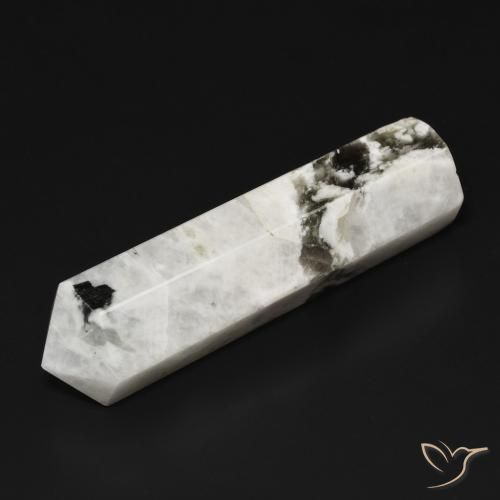 49.65ct Natürlicher Weiß mit Schwarz Regenbogenmondstein, Fantasie, Lichtundurchlässig