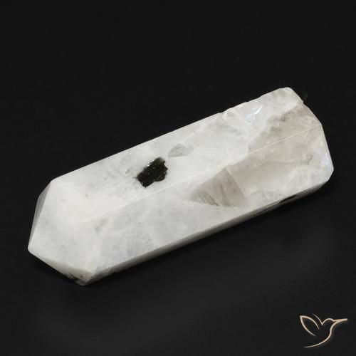 21.23ct Natürlicher Weiß mit Schwarz Regenbogenmondstein, Fantasie, Lichtundurchlässig