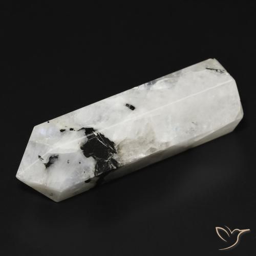 43.87ct Natürlicher Weiß mit Schwarz Regenbogenmondstein, Fantasie, Lichtundurchlässig
