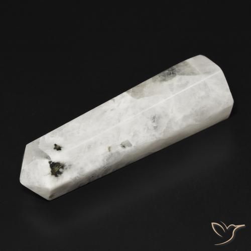25.91ct Natürlicher Weiß mit Schwarz Regenbogenmondstein, Fantasie, Lichtundurchlässig