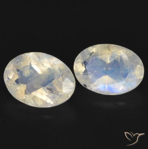 1.45 ct natürliche Bläulich-weiß Regenbogenmondstein-Edelsteine, Oval, Transparent