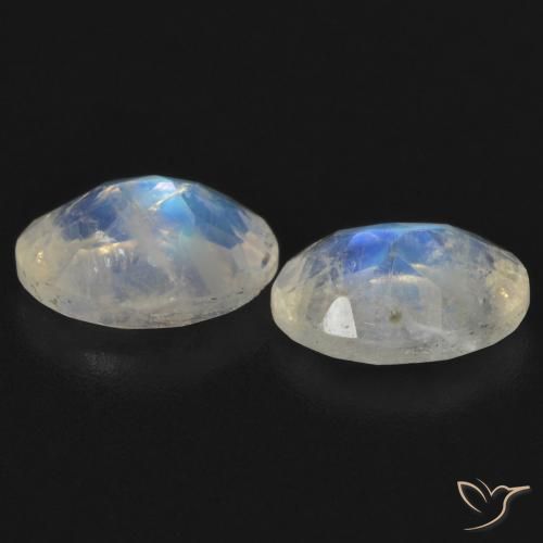 1.45 ct natürliche Bläulich-weiß Regenbogenmondstein-Edelsteine, Oval, Transparent