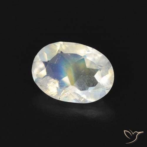 9,17 ctw natürlicher Bläulich-weiß Regenbogenmondstein, Oval, Transparent