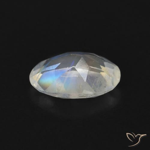 9,17 ctw natürlicher Bläulich-weiß Regenbogenmondstein, Oval, Transparent