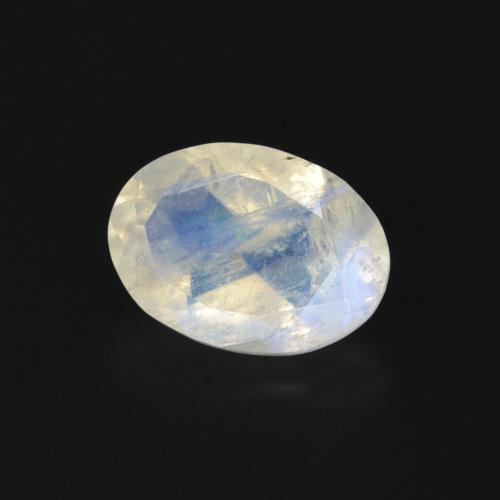 9,17 ctw natürlicher Bläulich-weiß Regenbogenmondstein, Oval, Transparent